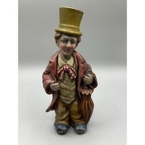 Vintage Hobo Clown   Sad Face Ceramic Succulent